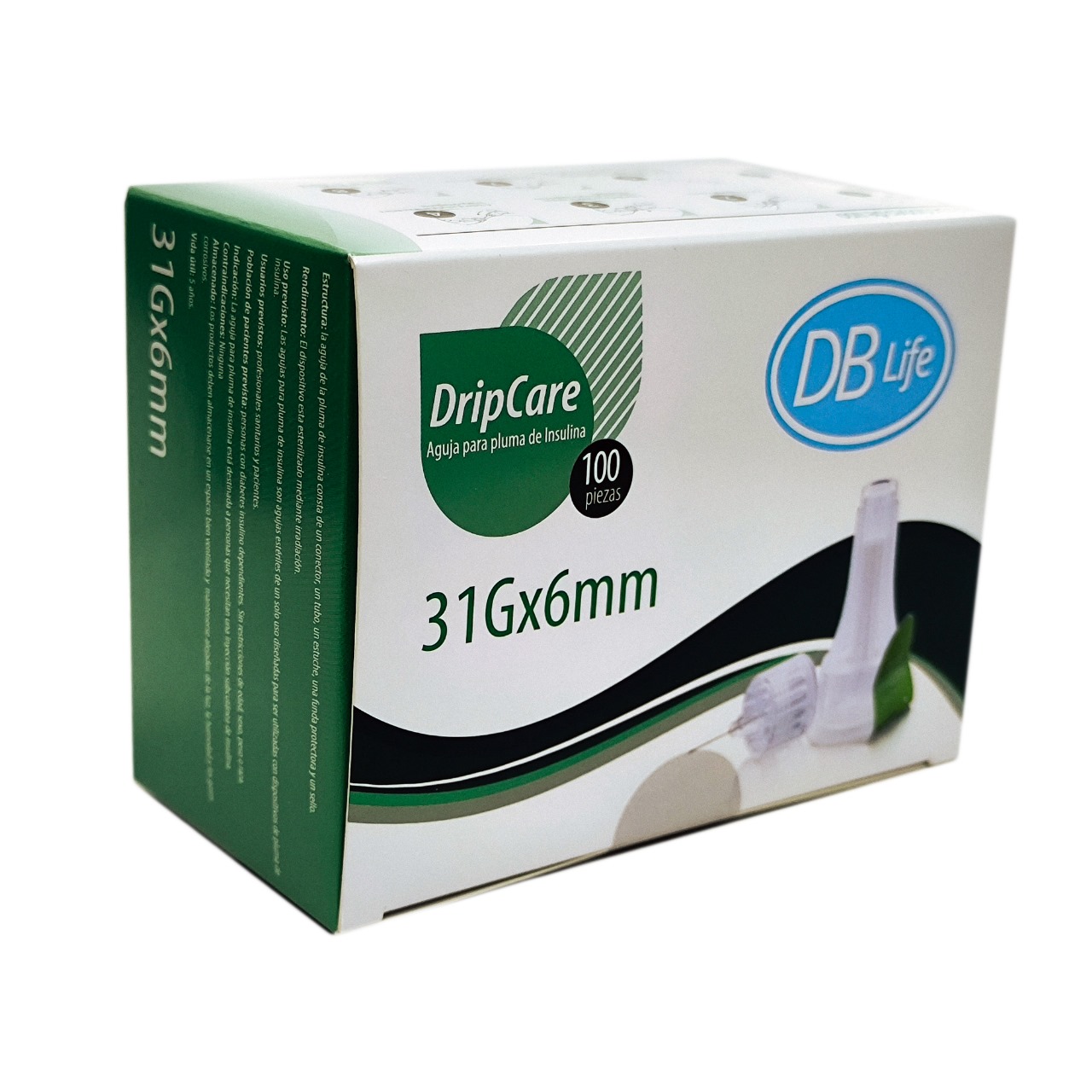 AGUJA DB LIFE 31g X 6mm, 100 Unidades, 1 Pack