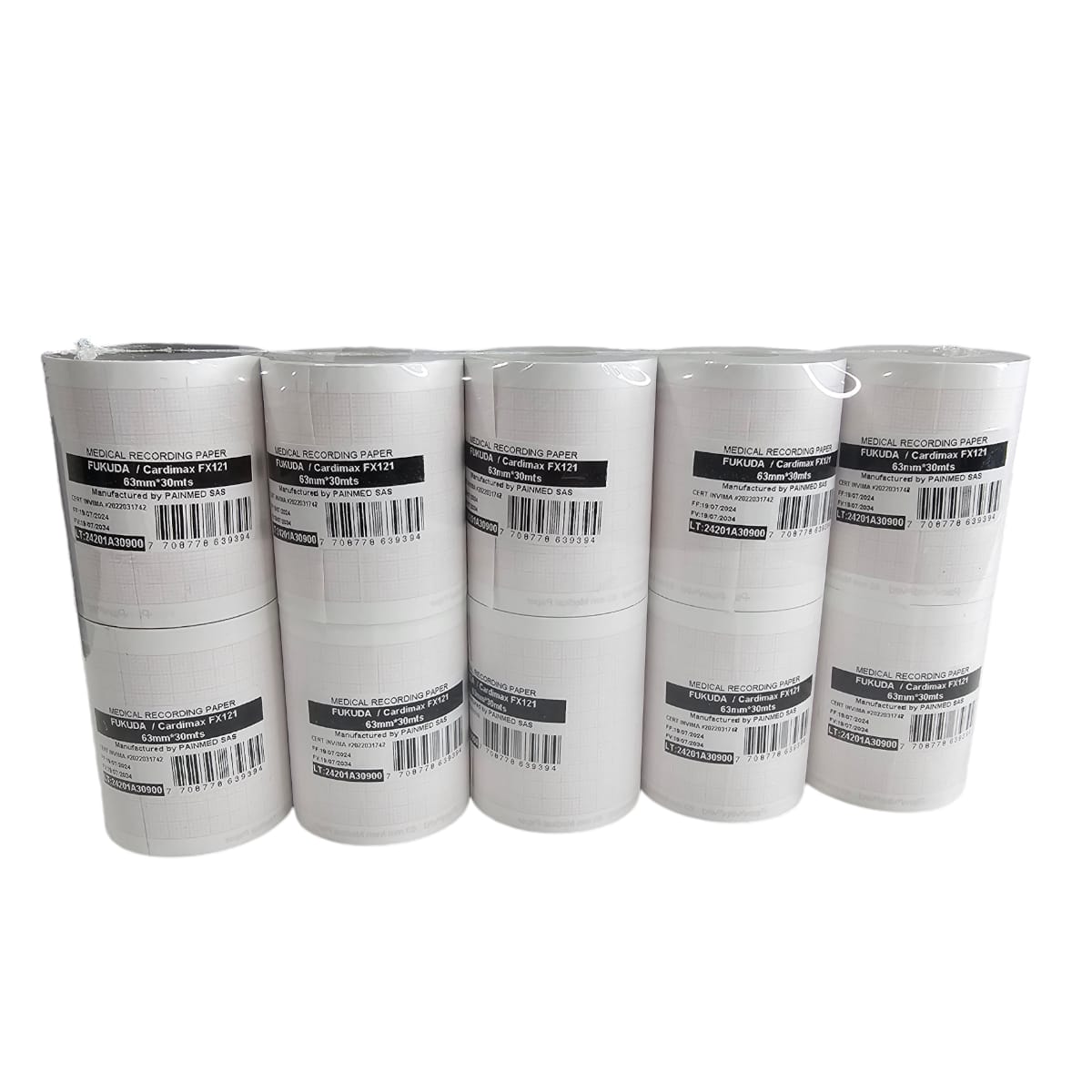 Papel 9620-T para Electrocardiógrafo 63mm X 30mts