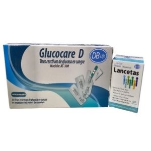 Tiras Reactivas Glucocare D - 50 Tiras 50 Lancetas