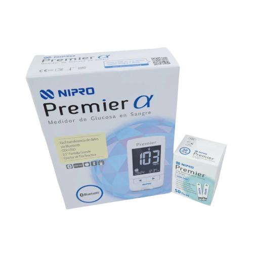 Kit Glucómetro Nipro Premier 50 Tiras 50 Lancetas