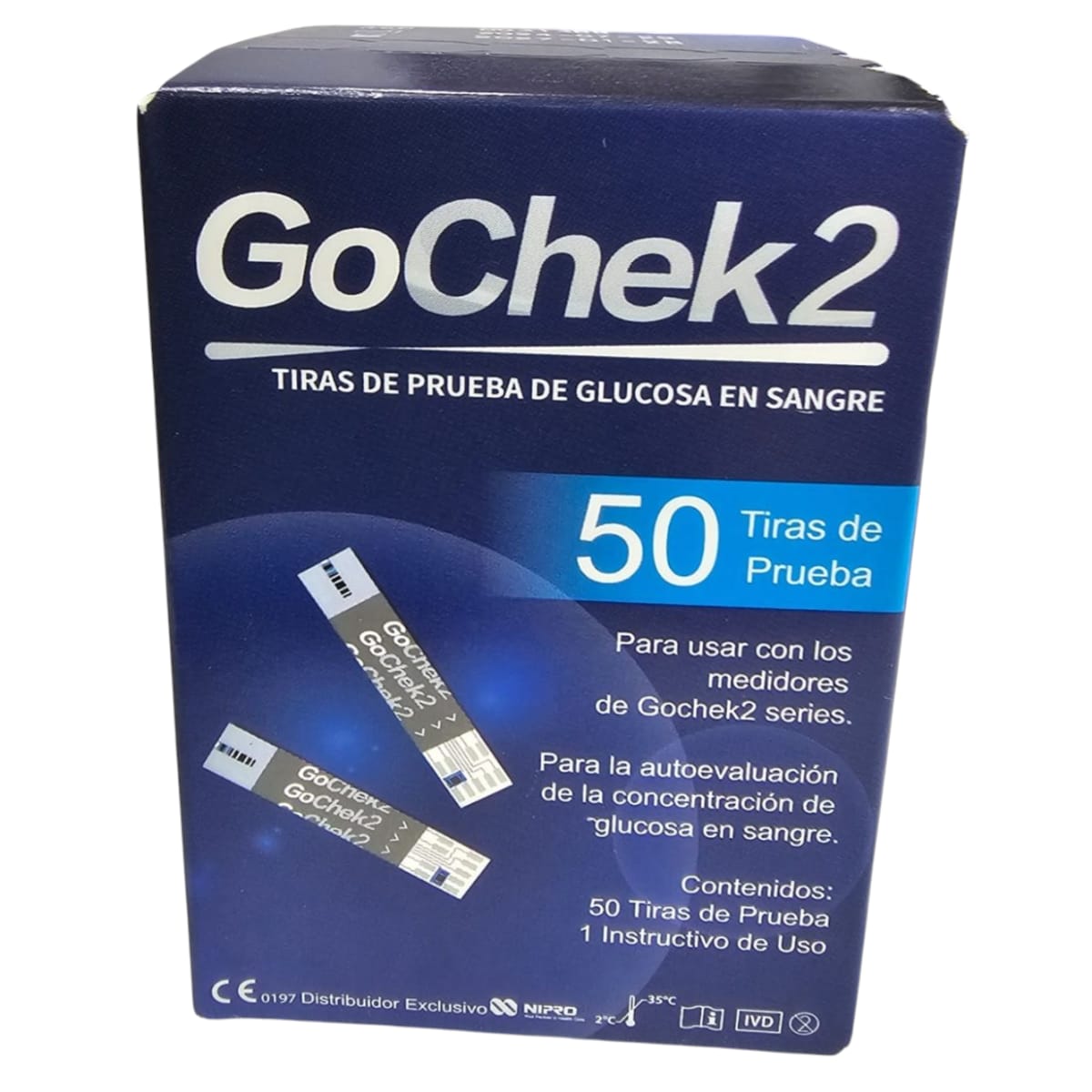 Tiras Reactivas GoChek2 – Caja x 50 Unidades