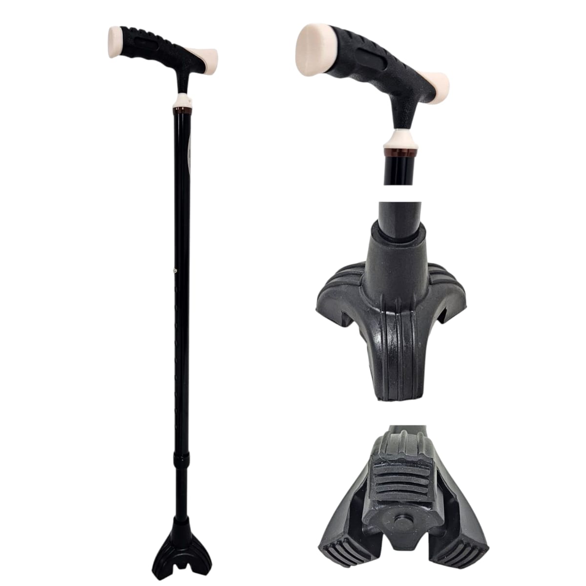 Bastón 3 Apoyos y Mango Ergonómico